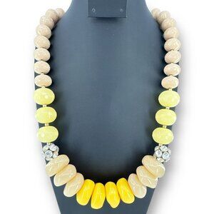 Chunky Graduated Lucite Beads with Rhinestone Spacer Womens Necklace